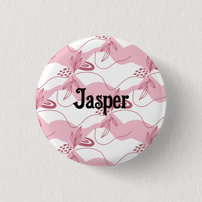 Minimalist Pattern Personalised Button  (Front)