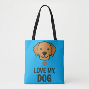 Minimalist Paw Print with Heart Tote Bag Design