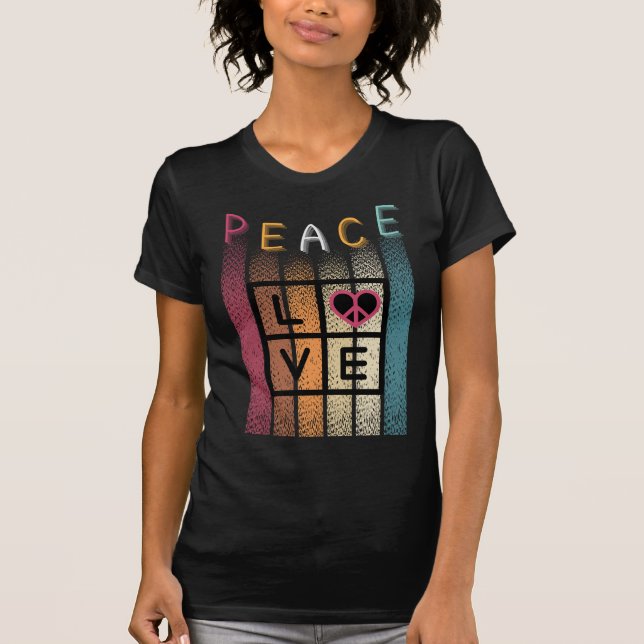 Minimalist Peace and Love  T-Shirt (Front)