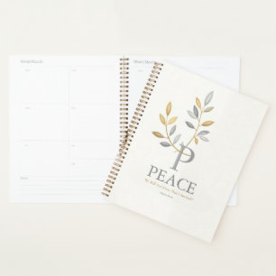 Minimalist "Peace" Journal with Gold Foil Botanica Planner