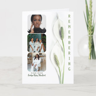 Minimalist Peace Lily Bi-fold Funeral Program