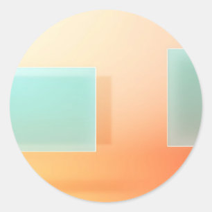 Minimalist Peach Aqua Gradient Classic Round Sticker
