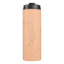 Minimalist Peach Botanical Thermal Tumbler