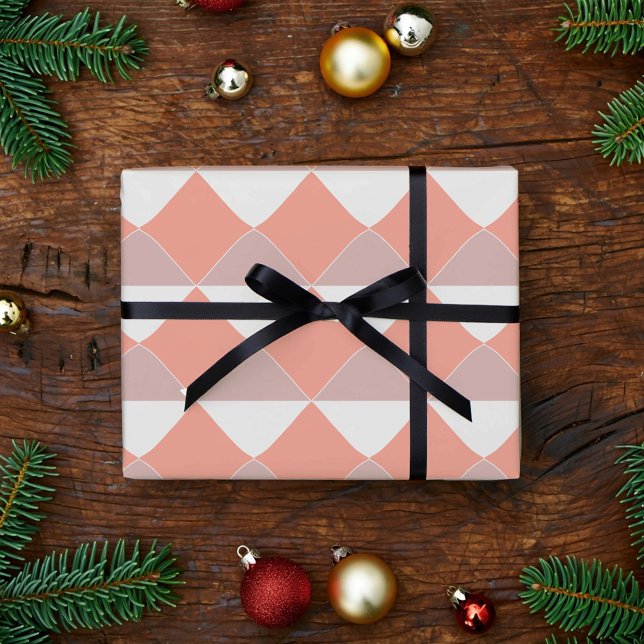Minimalist Peach Geometric Pattern Wrapping Paper (Creator Uploaded)