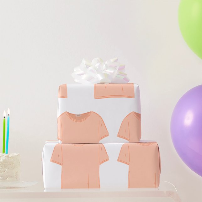 Minimalist Peach Tee Illustration  Wrapping Paper (Creator Uploaded)
