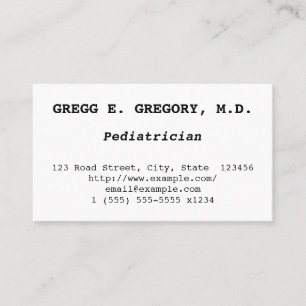 Minimalist Pediatrician Business Card