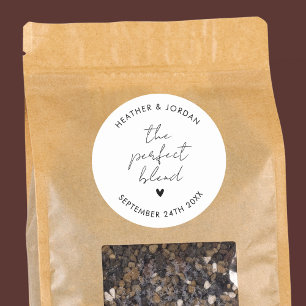 Minimalist Perfect Blend Wedding Coffee Favour  Classic Round Sticker