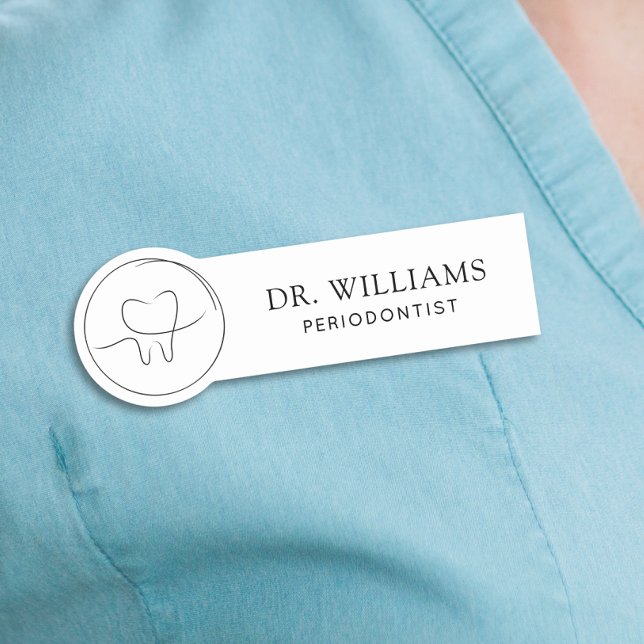 Minimalist Periodontist Name Tag (Creator Uploaded)