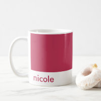 Minimalist Personalise Your Name Red Magenta