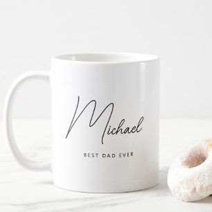 Minimalist Personalised Best Dad Ever Coffee Mug