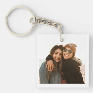 Minimalist Personalised Best Friends Forever Photo Key Ring