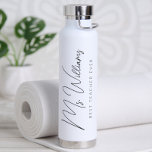 Minimalist Personalised Best Teacher Ever Water Bottle<br><div class="desc">Stay hydrated in style with this Best Teacher Ever water bottle, designed with a minimalist and modern touch. Perfect for teachers who inspire, lead, and make a difference every day. • Sleek Design: A clean, simple layout with elegant typography makes this bottle a versatile accessory for work, home, or on-the-go....</div>