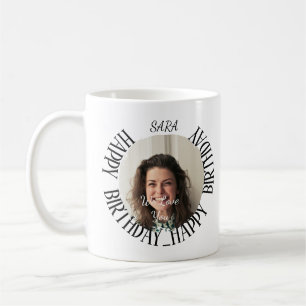 minimalist personalised birthday coffe adults mug