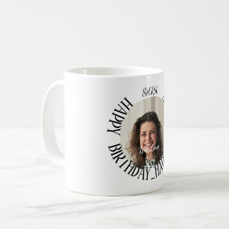 minimalist personalised birthday coffe adults mug 