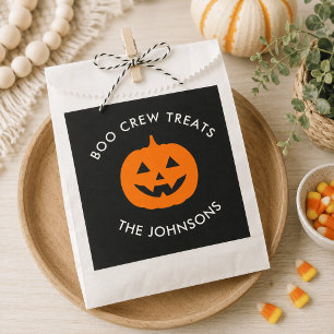 Minimalist Personalised Boo Crew Halloween Favour Bag
