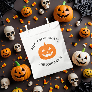 Minimalist Personalised Boo Crew Halloween  Favour Bag