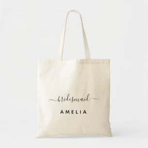 Minimalist Personalised Calligraphy Bridesmaid  To Tote Bag