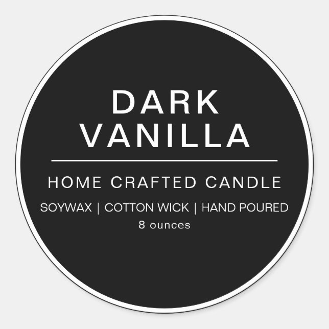 Minimalist Personalised Candle Label Sticker (Front)