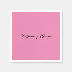 Minimalist personalised customised name pink colou napkin