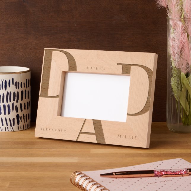 Minimalist Personalised Engraved Dad frame (Left)