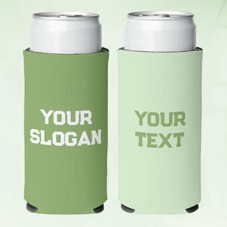  Minimalist Personalised Green Colours  Seltzer Can Cooler
