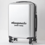 Minimalist Personalised Honemoon Hashtag Sticker<br><div class="desc">#honeymoonvibe hashtag sticker in modern calligraphy writing for suitcases, cars and more. Just add your names or any custom text. You can also add your own hashtag if you like, but may need to ajust the font size to make sure it fits. To do this click on "Edit using design...</div>