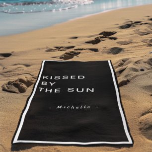 Minimalist Personalised Kissed by the Sun Beach Towel
