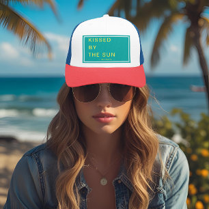 Minimalist Personalised Kissed by the Sun Trucker Hat