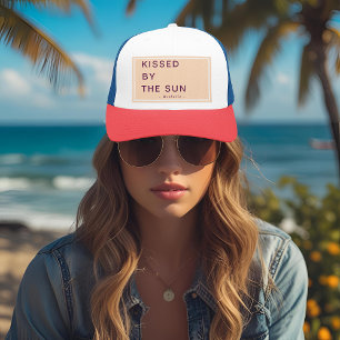 Minimalist Personalised Kissed by the Sun Trucker Hat