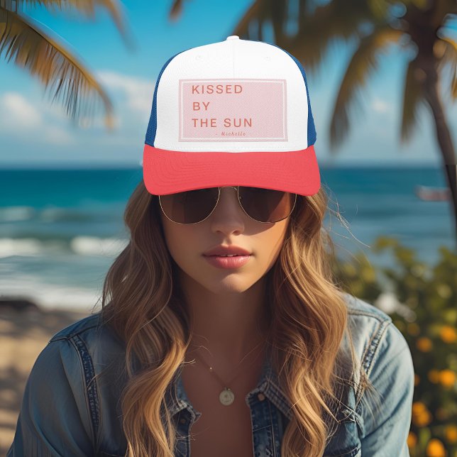 Minimalist Personalised Kissed by the Sun Trucker Hat (Creator Uploaded)
