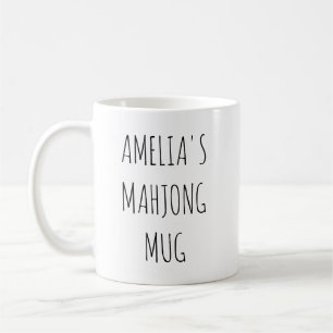 Minimalist Personalised Mahjong Name Design Simple Coffee Mug