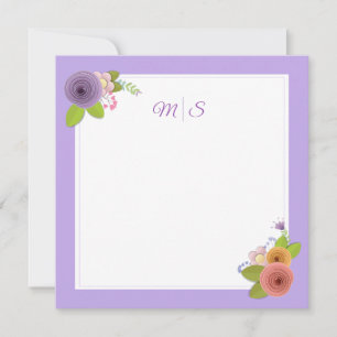 Minimalist  Personalised Monogram Floral Card