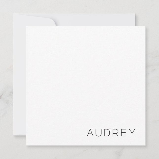 Minimalist Personalised Monogram Name Black Card (Front)