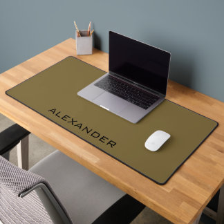 Minimalist personalised name brown &black desk mat
