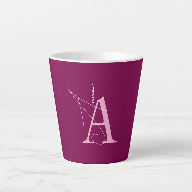 Minimalist Personalised name initials  Latte Mug (Front)