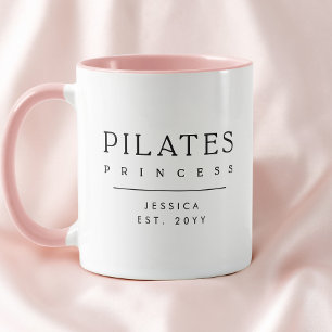 Minimalist Personalised Pink Pilates Princess Mug