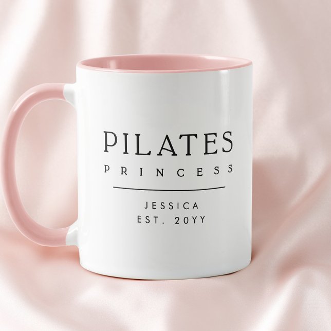 Minimalist Personalised Pink Pilates Princess Mug (Minimalist Personalized Pink Pilates Princess Mug)