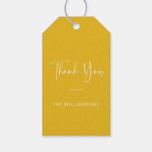 Minimalist Personalised Summer Yellow Thank You Gift Tags