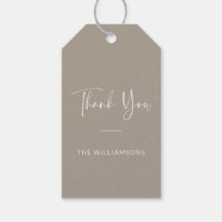 Minimalist Personalised Taupe Brown Thank You