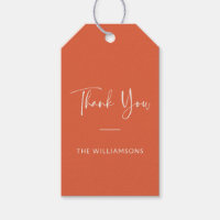 Minimalist Personalised Vibrant Orange Thank You