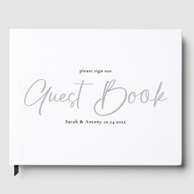 Minimalist Personalised Wedding Guestbook (Front)