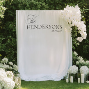 Minimalist Personalised Wedding Photo Backdrop Tapestry