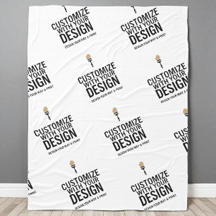 Minimalist Personalized Custom Company Branded  Fleece Blanket