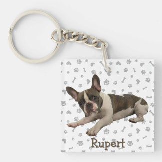 Minimalist Personalized Dog Lover Photo Keychain