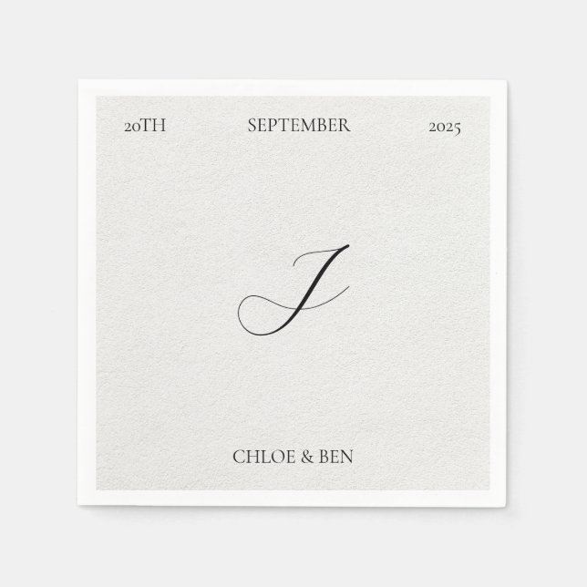 Minimalist, Personalized Napkins (Front)