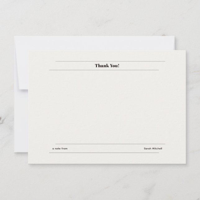 Minimalist Personalized Thank You Card (Front)