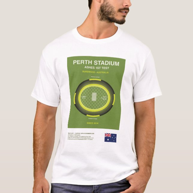 Minimalist Perth Cricket Ground Line Print Tee (Front)