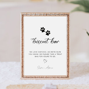 Minimalist Pet Dog Treat Favour Biscuit Bar Weddin Pedestal Sign