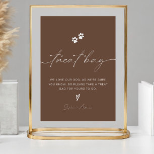 Minimalist Pet Dog Treat Favour Biscuit Bar Weddin Pedestal Sign