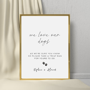 Minimalist Pet Dog Treat Favour Biscuit Bar Weddin Pedestal Sign